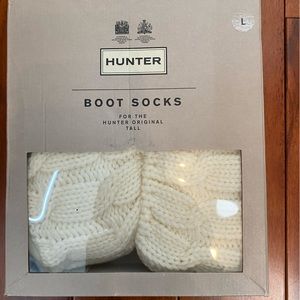 Hunter boot socks (cream) with crochet top